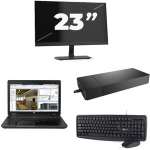 HP ZBook 15 G2 - Intel Core i7-4e Generatie - 15 inch - 16GB RAM - 256GB SSD - Windows 11 + 1x 23 inch Monitor Zichtbare schade