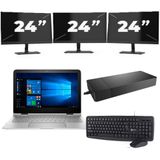 Lenovo Thinkpad E14 G2 - AMD Ryzen 3 4300U - 14 inch - 16GB RAM - 256GB SSD - Windows 11 Home + 3x 24 inch Monitor Nette Staat