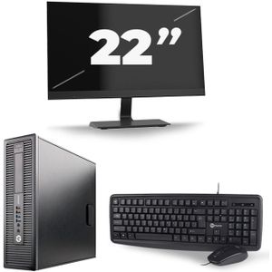 HP EliteDesk 800 G2 SFF - Intel Core i7-6e Generatie - 16GB RAM - 512GB SSD - Windows 11 + 1x 22 inch Monitor Zichtbaar gebruikt