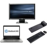 HP Elitebook 840 G1 - Intel Core i5 - 4GB - 320GB HDD - C-Grade + Docking + 24'' Widescreen Monitor - Win 10