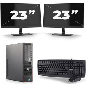 Fujitsu Esprimo E710 SFF - Intel Core i7-3e Generatie - 16GB RAM - 256GB SSD - Windows 10 + 2x 23 inch Monitor Nette Staat