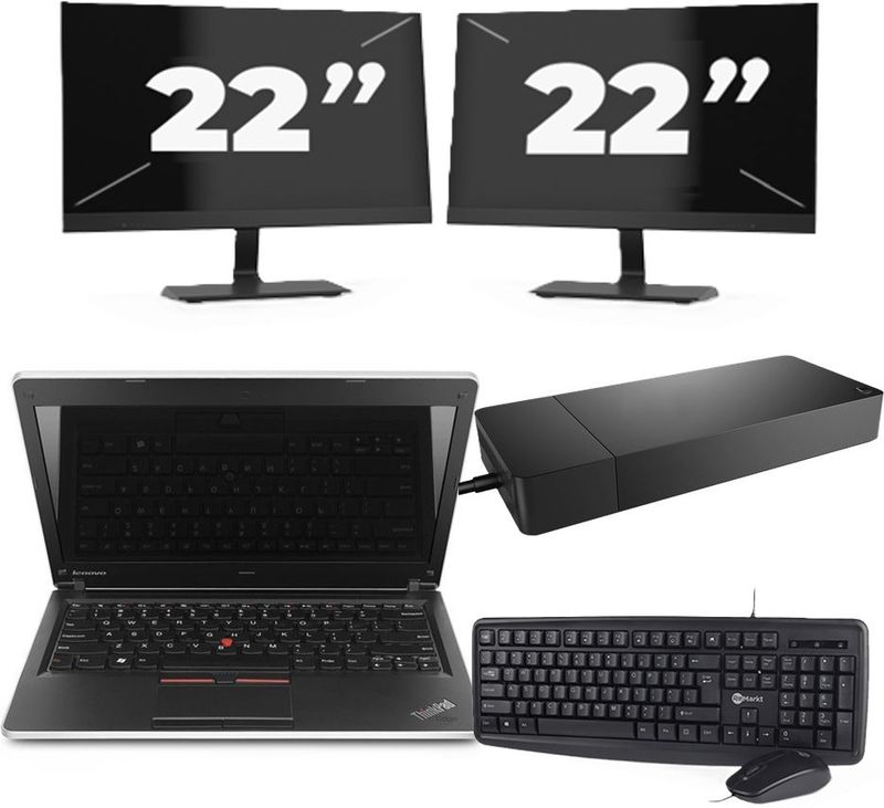 HP Envy notebook 13 - Intel Core i5-7e Generatie - 13 inch - 8GB RAM - 256GB SSD - Windows 11 Home + 2x 22 inch Monitor Zichtbare schade