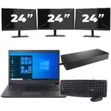 Dynabook Dynabook Tecra A40-G - Intel Core i3-8e Generatie - 14 inch - 8GB RAM - 256GB SSD - Windows 11 Home + 3x 24 inch Monitor Nette Staat