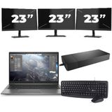 HP ZBook Firefly 14 G8 - Intel Core i7-11e Generatie - 14 inch - 16GB RAM - 256GB SSD - Windows 11 Home + 3x 23 inch Monitor Nette Staat