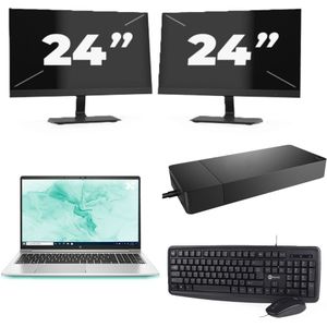 HP ProBook 650 G8 - Intel Core i5-11e Generatie - 15 inch - 16GB RAM - 256GB SSD - Windows 11 Home + 2x 24 inch Monitor Zichtbare schade