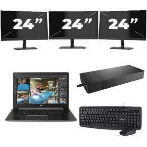 Lenovo Thinkpad L13 G3 - Intel Core i5-13e Generatie - 13 inch - 16GB RAM - 256GB SSD - Windows 11 Home + 3x 24 inch Monitor Zichtbaar gebruikt