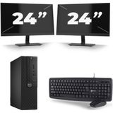 Dell Optiplex 3050 SFF - Intel Core i5-7e Generatie - 8GB RAM - 256GB SSD - Windows 11 + 2x 24 inch Monitor Nette Staat