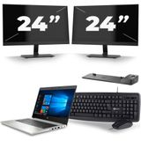 HP ProBook 430 G7 - Intel Core i5-10e Generatie - 13 inch - 16GB RAM - 256GB SSD - Windows 11 + 2x 24 inch Monitor Nette Staat
