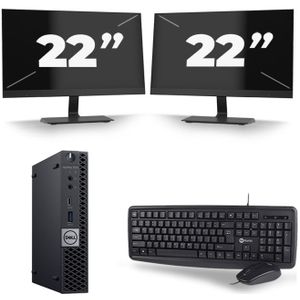 Dell Optiplex 7070 Micro USFF - Intel Core i5-9e Generatie - 16GB RAM - 512GB SSD - Windows 11 + 2x 22 inch Monitor Nette Staat