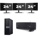 Dell Optiplex 7060 SFF - Intel Core i5-8e Generatie - 16GB RAM - 512GB SSD - Windows 11 + 3x 24 inch Monitor Nette Staat