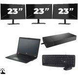 Fujitsu Lifebook U7410 - Intel Core i5-10e Generatie - 14 inch - Touch - 16GB RAM - 256GB SSD - Windows 11 Home + 3x 23 inch Monitor Nette Staat