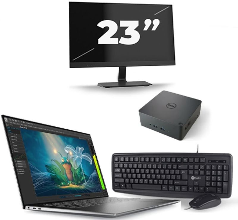 Dell Precision 5570 - Intel Core i7-12e Generatie - 15 inch - 16GB RAM - 256GB SSD - Windows 11 Home + 1x 23 inch Monitor Nette Staat
