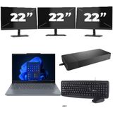 Lenovo ThinkPad X13 - AMD Ryzen 3 PRO 4450U - 13 inch - 8GB RAM - 256GB SSD - Windows 11 Home + 3x 22 inch Monitor Zichtbaar gebruikt