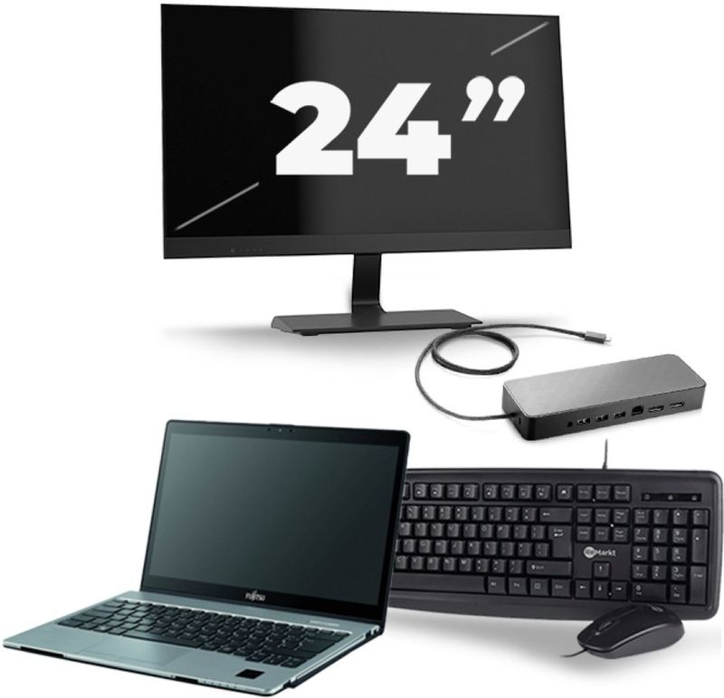 Fujitsu LifeBook S938 - Intel Core i7-8e Generatie - 13 inch - 16GB RAM - 256GB SSD - Windows 11 + 1x 24 inch Monitor Zichtbaar gebruikt