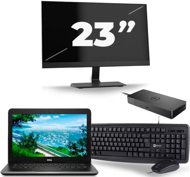 Dell Latitude 3380 - Intel Core i3-6e Generatie - 13 inch - 8GB RAM - 256GB SSD - Windows 11 + 1x 23 inch Monitor Zichtbaar gebruikt