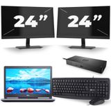 Dell Precision 7520 - Intel Core i7-7e Generatie - 15 inch - 16GB RAM - 256GB SSD - Windows 11 + 2x 24 inch Monitor Zichtbaar gebruikt