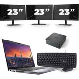 Dell Precision 3550 - Intel Core i7-10e Generatie - 15 inch - 16GB RAM - 256GB SSD - Windows 11 + 3x 23 inch Monitor Nette Staat