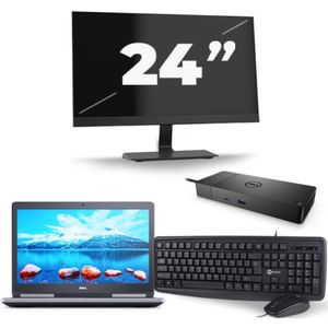 Dell Precision 7520 - Intel Core i7-7e Generatie - 15 inch - 16GB RAM - 256GB SSD - Windows 11 + 1x 24 inch Monitor Zichtbaar gebruikt