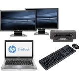 HP Elitebook 8470P - Intel Core i5 - 4GB - 320GB HDD + Docking + Dual 2x 22'' Widescreen Monitor - Win 10