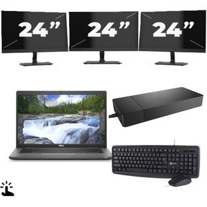Dell Latitude 7330 - Intel Core i7-12e Generatie - 13 inch - Touch - 32GB RAM - 256GB SSD - Windows 11 Home + 3x 24 inch Monitor Nette Staat