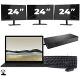 Microsoft Surface Laptop 3 - Intel Core i7-10e Generatie - 15 inch - Touch - 16GB RAM - 256GB SSD - Windows 11 Home + 3x 24 inch Monitor Zichtbaar gebruikt