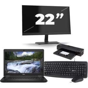 Dell Latitude 5490 - Intel Core i3-8e Generatie - 14 inch - Touch - 8GB RAM - 256GB SSD - Windows 11 Home + 1x 22 inch Monitor Zichtbare schade