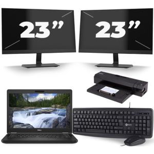 Dell Latitude 5491 - Intel Core i5-8e Generatie - 14 inch - 16GB RAM - 256GB SSD - Windows 11 + 2x 23 inch Monitor Nette Staat