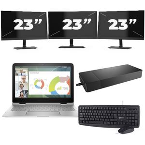 Lenovo ThinkBook 13s G2 - Intel Core i5-11e Generatie - 13 inch - 8GB RAM - 256GB SSD - Windows 11 Home + 3x 23 inch Monitor Zichtbaar gebruikt