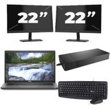 Dell Latitude 7330 - Intel Core i5-12e Generatie - 13 inch - 16GB RAM - 256GB SSD - Windows 11 Home + 2x 22 inch Monitor Zichtbaar gebruikt