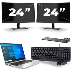 HP EliteBook 840 G8 - Intel Core i5-11e Generatie - 14 inch - 16GB RAM - 512GB SSD - Windows 11 + 2x 24 inch Monitor Zichtbaar gebruikt