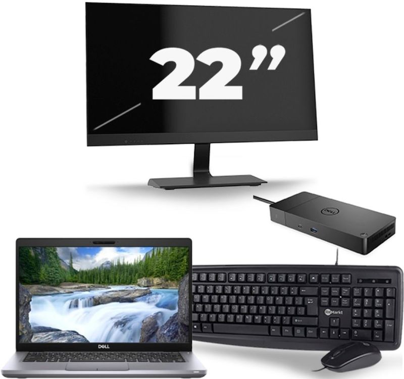 Dell Latitude 5411 - Intel Core i5-10e Generatie - 14 inch - 16GB RAM - 256GB SSD - Windows 11 + 1x 22 inch Monitor Zichtbare schade