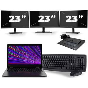 Lenovo ThinkPad L13 - Intel Core i5-10e Generatie - 13 inch - 4GB RAM - 512GB SSD - Windows 11 + 3x 23 inch Monitor Zichtbare schade