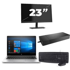 HP EliteBook x360 830 G7 - Intel Core i5-10e Generatie - 13 inch - 16GB RAM - 256GB SSD - Windows 11 Home + 1x 23 inch Monitor Zichtbaar gebruikt