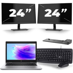 HP ProBook 640 G5 - Intel Core i5-8e Generatie - 14 inch - 16GB RAM - 512GB SSD - Windows 11 + 2x 24 inch Monitor Zichtbare schade