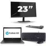 HP ProBook 450 G5 - Intel Core i3-7e Generatie - 15 inch - 8GB RAM - 256GB SSD - Windows 11 + 1x 23 inch Monitor Nette Staat