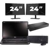 Dell Inspiron N5110 - Intel Core i3-2e Generatie - 15 inch - 8GB RAM - 256GB SSD - Windows 10 Home + 2x 24 inch Monitor Zichtbaar gebruikt