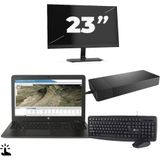 HP ZBook 15u G3 - Intel Core i7-6e Generatie - 15 inch - Touch - 16GB RAM - 256GB SSD - Windows 11 Home + 1x 23 inch Monitor Zichtbare schade