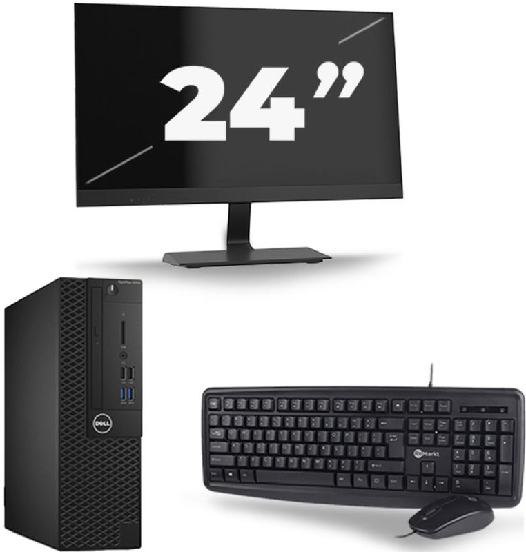 Dell Optiplex 3050 SFF - Intel Core i5-7e Generatie - 8GB RAM - 256GB SSD - Windows 11 + 1x 24 inch Monitor Nette Staat