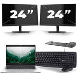 HP EliteBook 830 G6 - Intel Core i5-8e Generatie - 13 inch - 16GB RAM - 256GB SSD - Windows 11 + 2x 24 inch Monitor Zichtbaar gebruikt