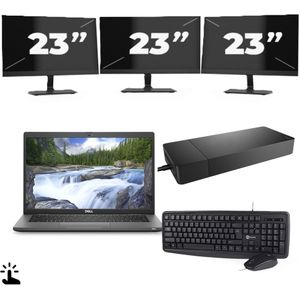 Dell Latitude 7330 - Intel Core i7-12e Generatie - 13 inch - Touch - 32GB RAM - 256GB SSD - Windows 11 Home + 3x 23 inch Monitor Nette Staat