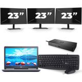 Dell Precision 7520 - Intel Core i7-7e Generatie - 15 inch - 16GB RAM - 256GB SSD - Windows 11 + 3x 23 inch Monitor Nette Staat