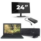Asus C204M - Intel Celeron N4000 - 11 inch - 4GB RAM - 32GB SSD - Windows 11 Home + 1x 23 inch Monitor Zichtbare schade