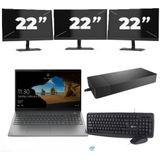 Lenovo ThinkBook 15 G2 ITL - Intel Core i5-11e Generatie - 15 inch - 16GB RAM - 256GB SSD - Windows 11 Home + 3x 22 inch Monitor Nette Staat