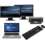 HP Elitebook 8460P - Intel Core i5 - 4GB - 320GB HDD + Docking + Dual 2 x 23'' Widescreen Full HD Monitor - Win 10