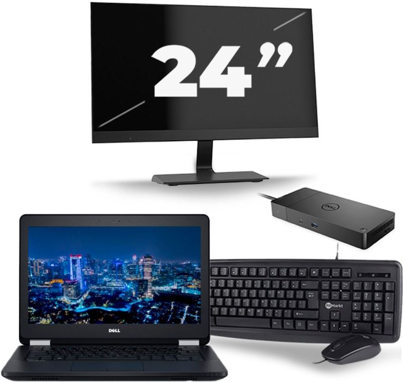 Dell Latitude E5270 - Intel Core i5-6e Generatie - 12 inch - 8GB RAM - 256GB SSD - Windows 11 + 1x 24 inch Monitor Zichtbaar gebruikt