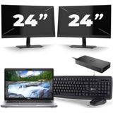 Dell Latitude 5411 - Intel Core i5-10e Generatie - 14 inch - 16GB RAM - 256GB SSD - Windows 11 + 2x 24 inch Monitor Zichtbare schade