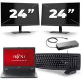 Fujitsu LifeBook U728 - Intel Core i7-8e Generatie - 12 inch - 16GB RAM - 256GB SSD - Windows 11 + 2x 24 inch Monitor Zichtbaar gebruikt