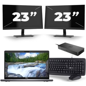 Dell Latitude 5510 - Intel Core i5-10e Generatie - 15 inch - 16GB RAM - 256GB SSD - Windows 11 + 2x 23 inch Monitor Zichtbare schade