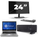 HP EliteBook 8470p - Intel Core i5-3e Generatie - 14 inch - 8GB RAM - 256GB SSD - Windows 10 + 1x 24 inch Monitor Nette Staat