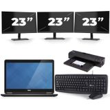 Dell Latitude E7440 - Intel Core i7-4e Generatie - 14 inch - 8GB RAM - 256GB SSD - Windows 11 + 3x 23 inch Monitor Zichtbaar gebruikt